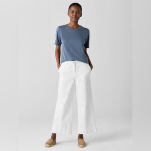 Eileen Fisher Garment-Dyed Organic Cotton Denim WideLeg Minimalist Timeless Jean